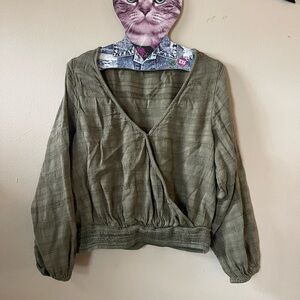 American Eagle Outfitters Olive Green Blouse
